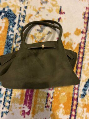 Boutique Dark Green Faux Suede Handbag Used Once